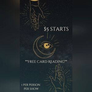 Live Show $5 starts! Free card pull reading! *1 per customer*